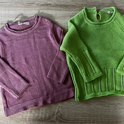 Lot de 2 pulls en maille - CIKOBY - 6/9 mois